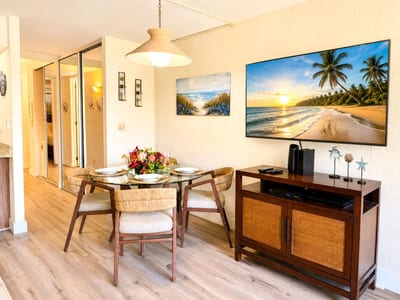 Share memorable meals together in the dining area, where every meal comes with a touch of island ambiance