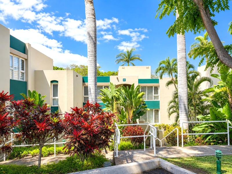 The villa is set amongst lush tropical greenery