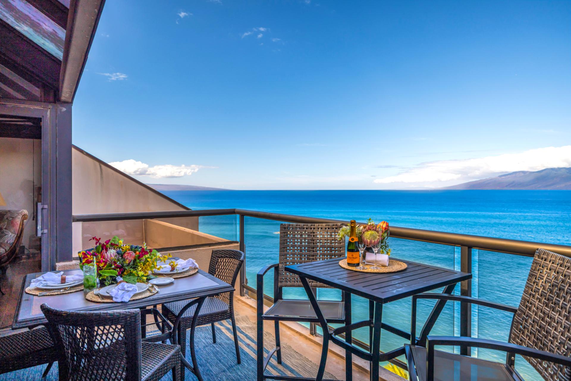 Dine al fresco with ocean views and island breezes on your spacious balcony, just off the main living area.