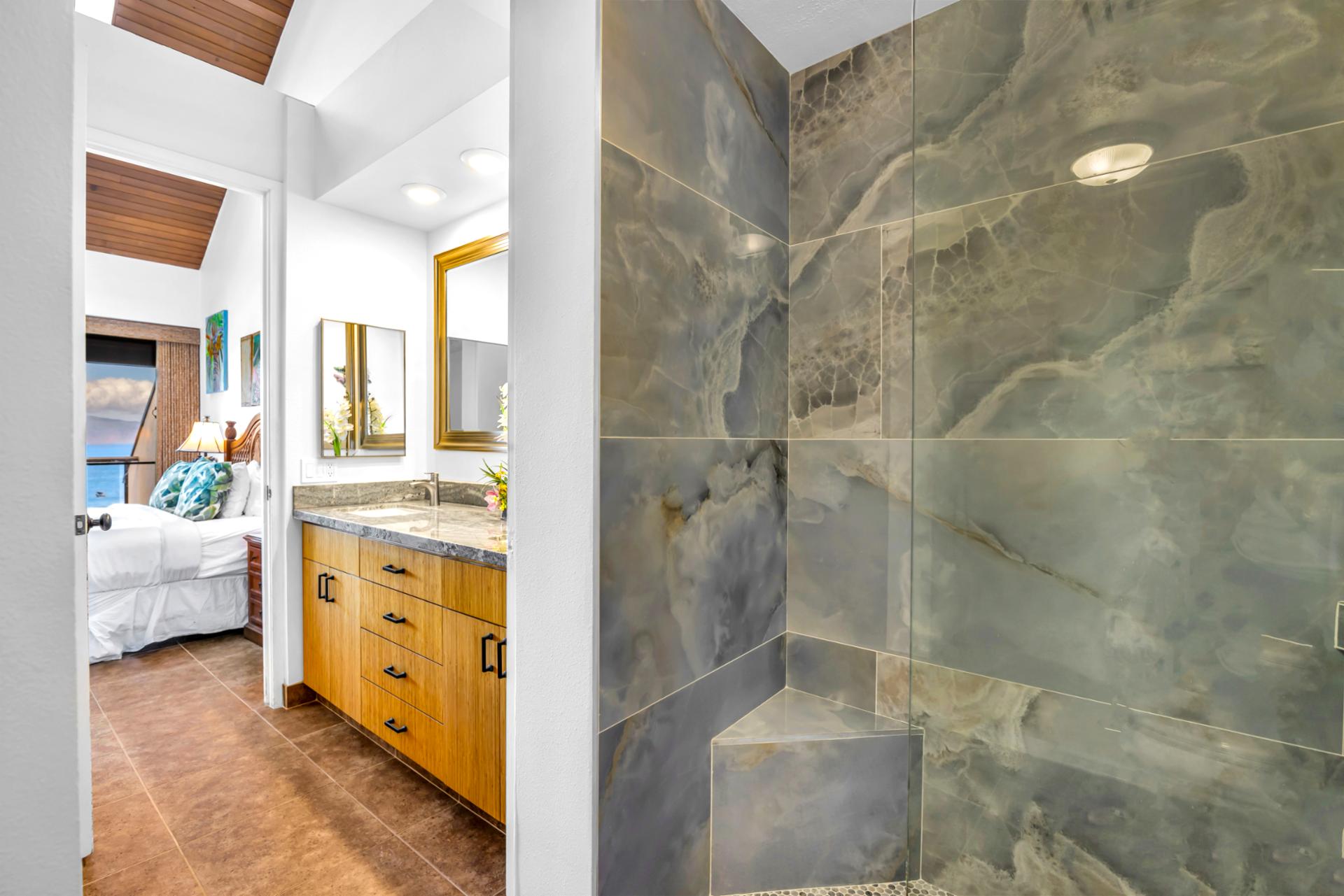 Refresh in your spacious walk-in shower.