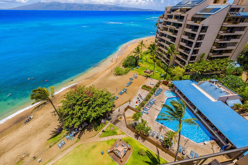 Enjoy stunning beach and pool views from above—swim, sunbathe, and savor Maui beauty from your private perch