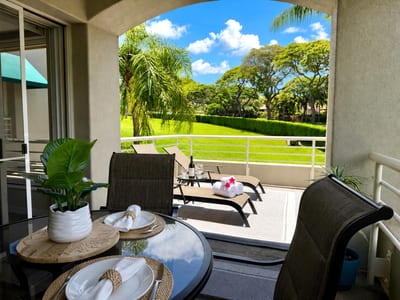 Start your day with breakfast outdoors while taking in peaceful garden views