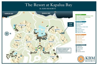 Easily find your villa at the Resort at Kapalua Bay with this map! MON-2204