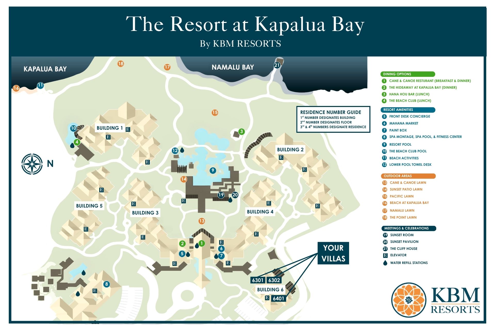 Easily find your villa at the Resort at Kapalua Bay with this map!