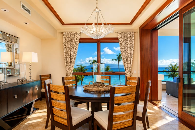 Dine indoors with plenty of light and views of the island landscape MON-1303