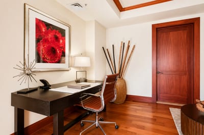 A quiet nook for reading or writing, filled with natural warmth