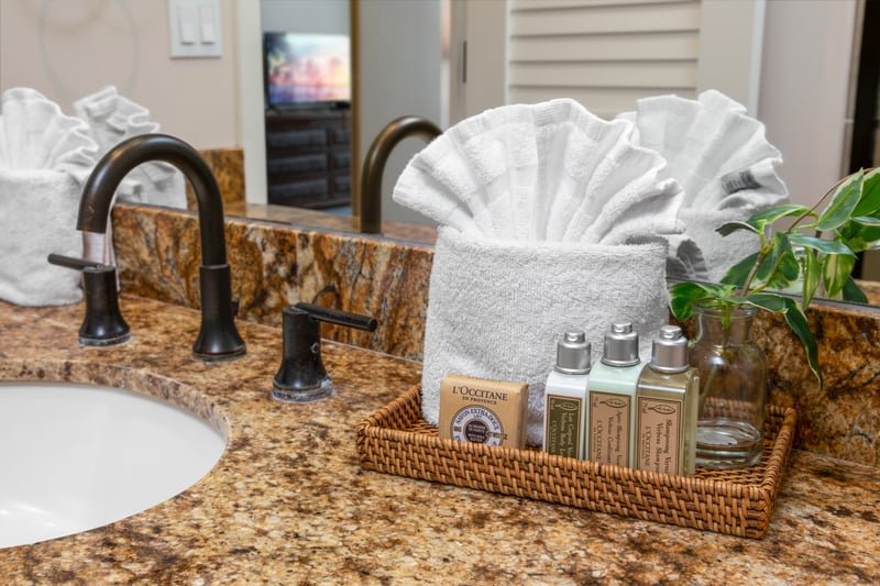 Pamper yourself with L’Occitane essentials, plush towels, and spa vibes right in your private retreat WH1-1211