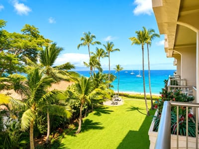 Beautiful views of the crystal clear Pacific await from the private lanai
