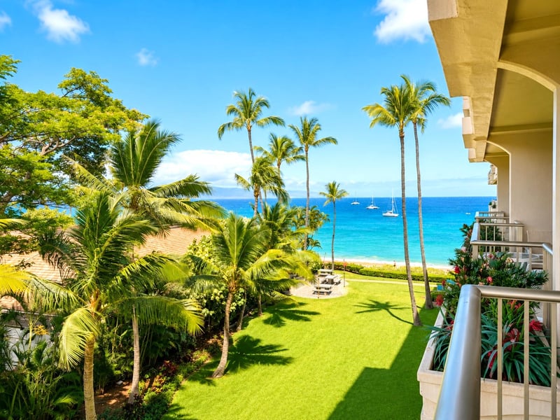 Beautiful views of the crystal clear Pacific await from the private lanai WH2-465