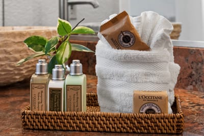 Unwind with a L'Occitane spa ritual—luxurious amenities, soft towels, and thoughtful touches await your arrival GCH-120