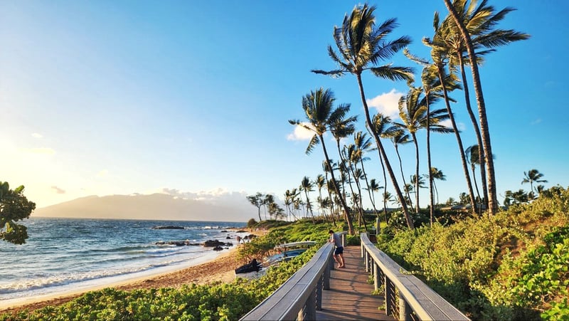 The nearby Wailea Beach Walk is a scenic path with gorgeous views