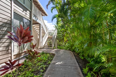 Make your way into the villa as if you're venturing through a tropical jungle