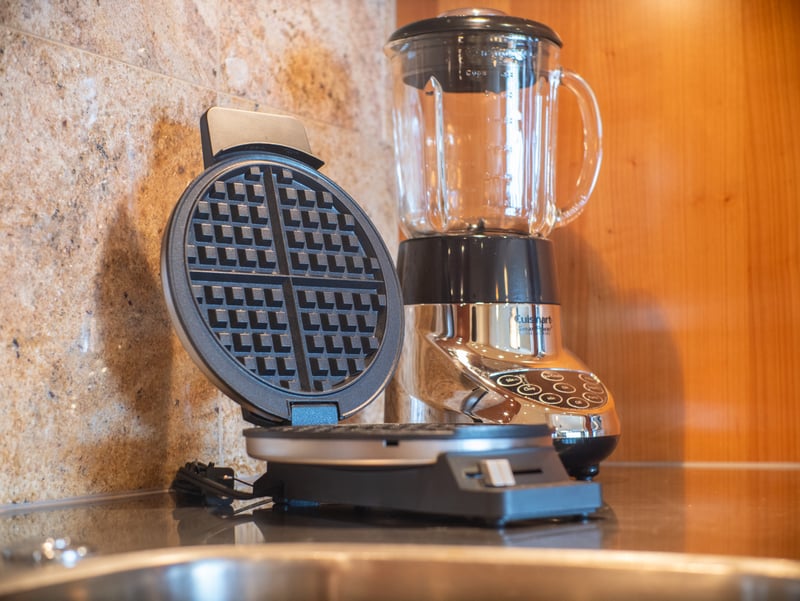 A blender, waffle maker, and more are stocked for effortless breakfasts at home.