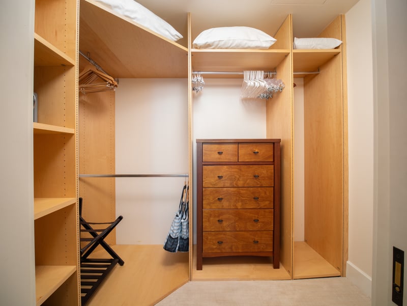 Walk-in closet gives you ample space to unpack and stay organized.