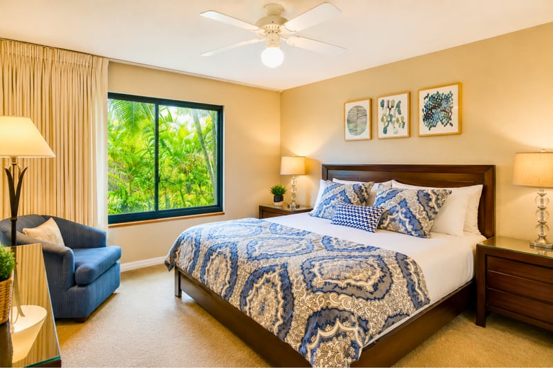 Spacious guest bedroom offering comfort and privacy for additional guests.