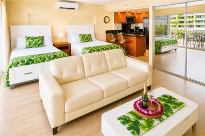 Comfortable modern living room perfect for relaxing after the beach