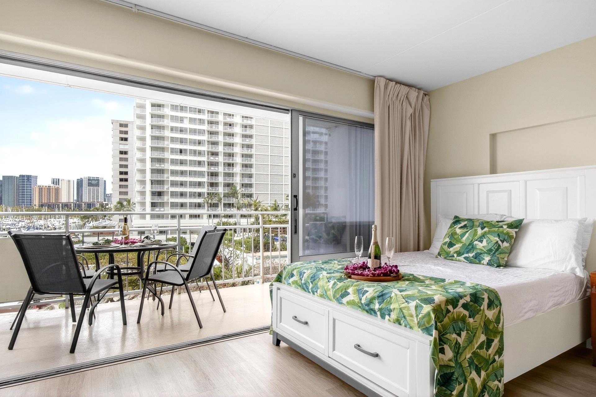 Enjoy beautiful views from the comfort of your bed