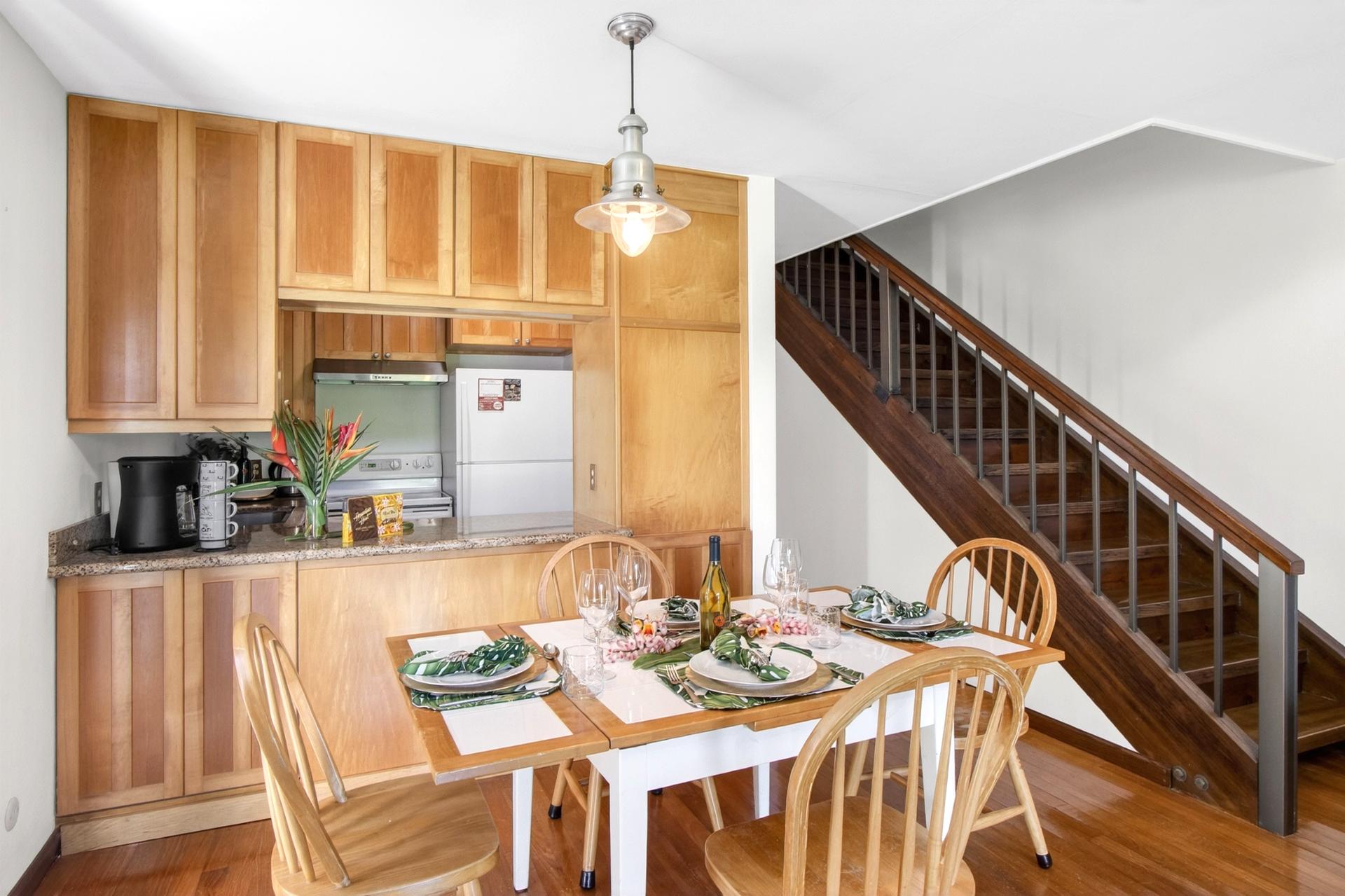 Gather for meals in a warm and inviting dining space