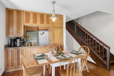 Gather for meals in a warm and inviting dining space