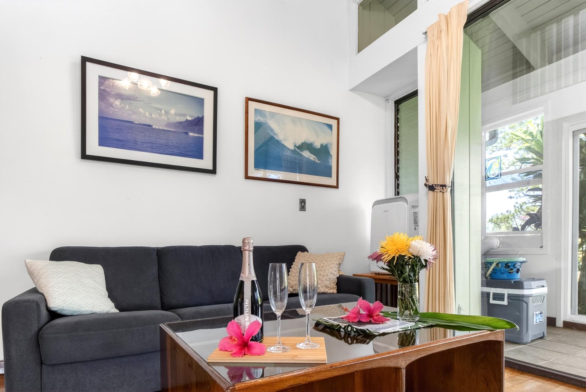 Comfortable living room perfect for unwinding after adventuring on the island