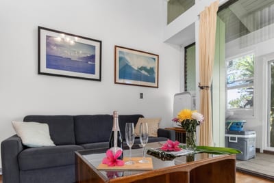 Comfortable living room perfect for unwinding after adventuring on the island
