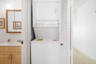 Form meets function in this inviting laundry space—designed to make your stay as comfortable as it is beautiful