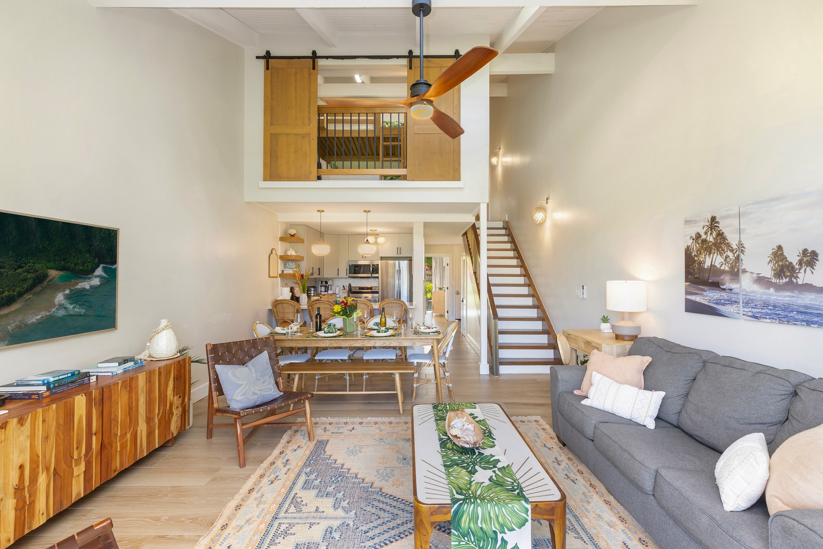 Neutral tones and a welcoming layout give your living area a relaxed, island feel.