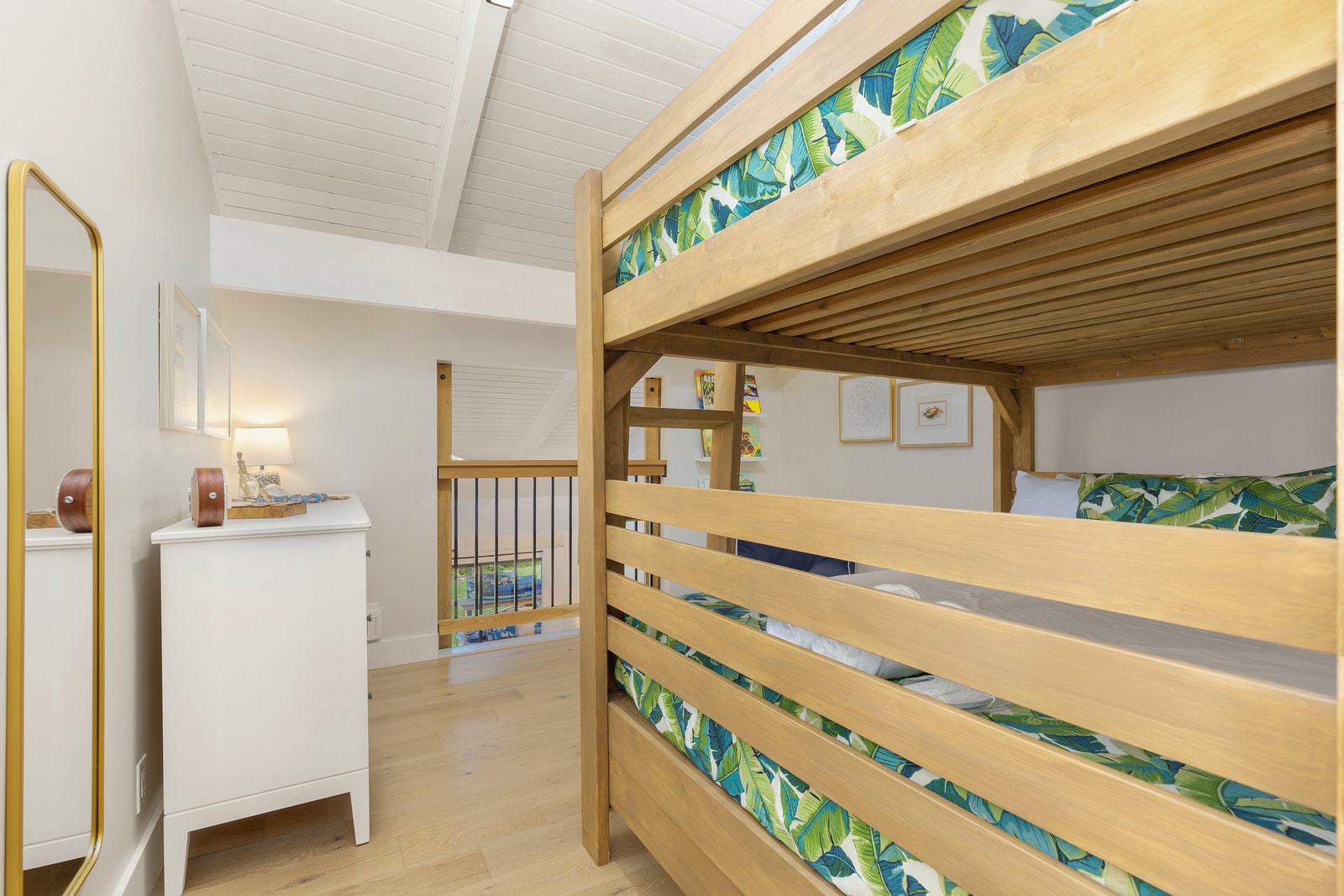 Comfort and flexibility come together in this group-friendly bunk room with extra sleeping options.