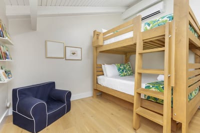 Queen-over-Queen bunks and an additional Full, pull-out bed makes this loft-style room great for larger groups. KUL-W11