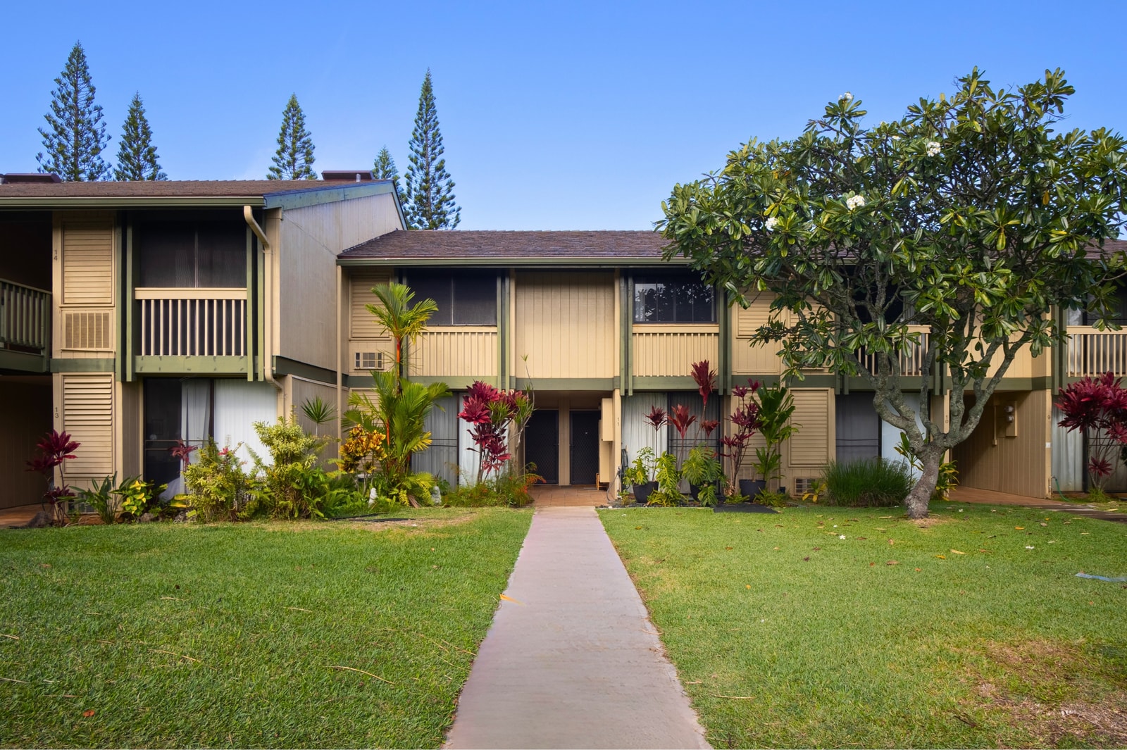 Lush tropical landscaping surrounds your private north shore retreat on Oahu.