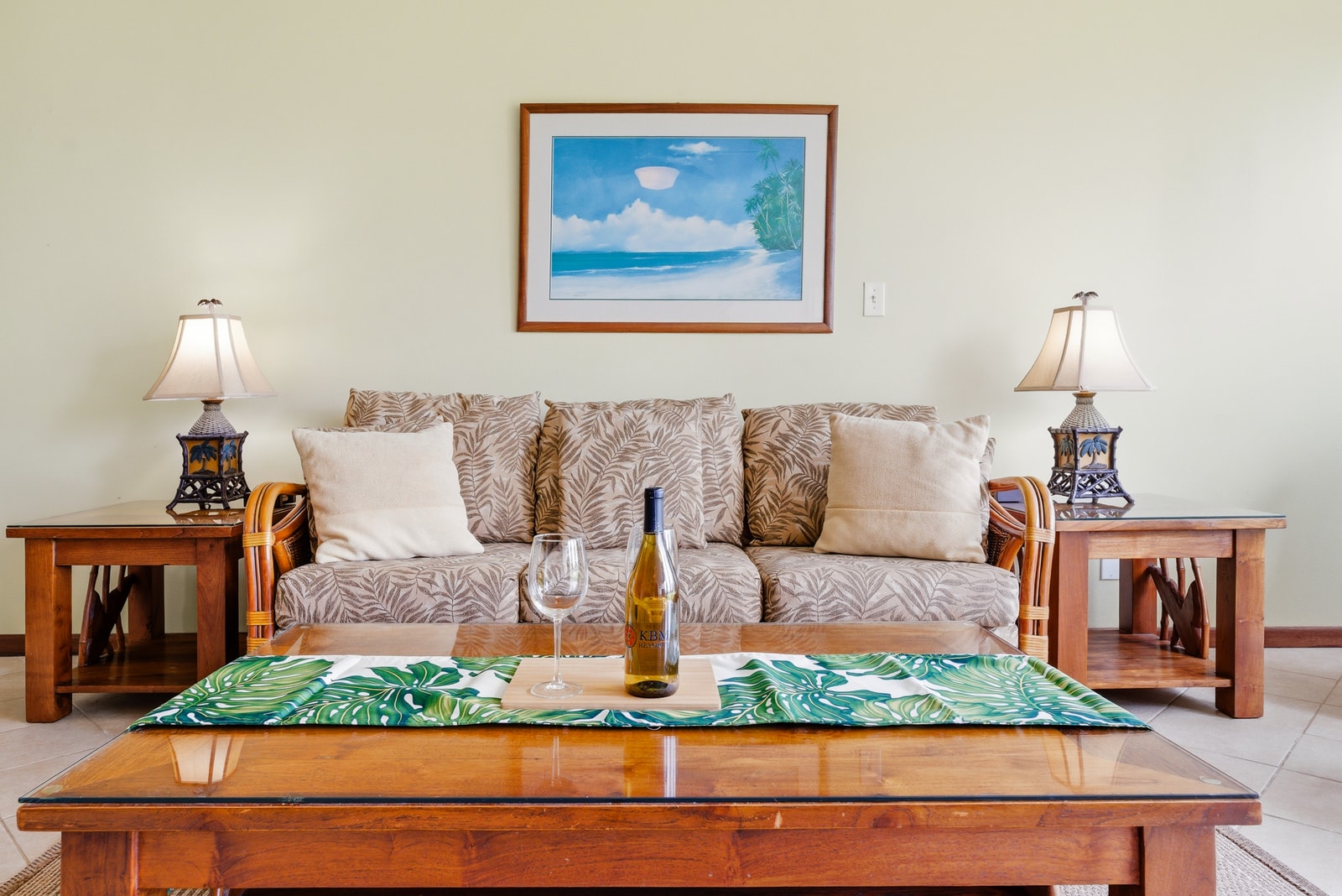 Comfortable seating and inviting textures make this a great spot to lounge or stream a show.