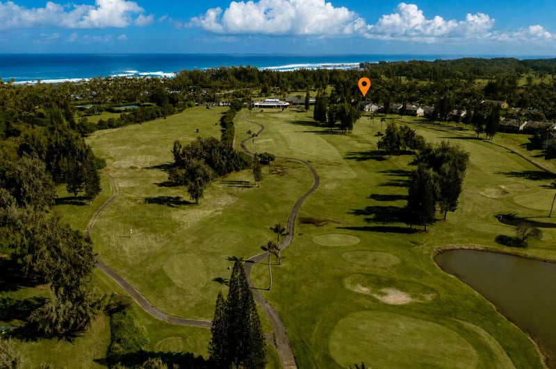Kuilima Estates West is only steps from the ocean, a ten-minute walk to the famous Turtle Bay