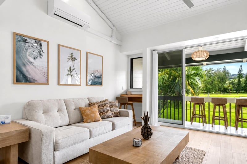 Bright, airy, and inviting; your open-concept living area is designed for effortless indoor-outdoor living.