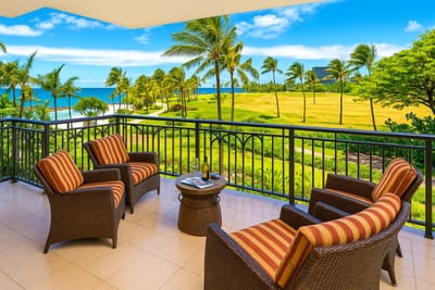 This lanai is a canvas of calm—stitched with ocean light, forest edges, and breezes that speak in riddles
