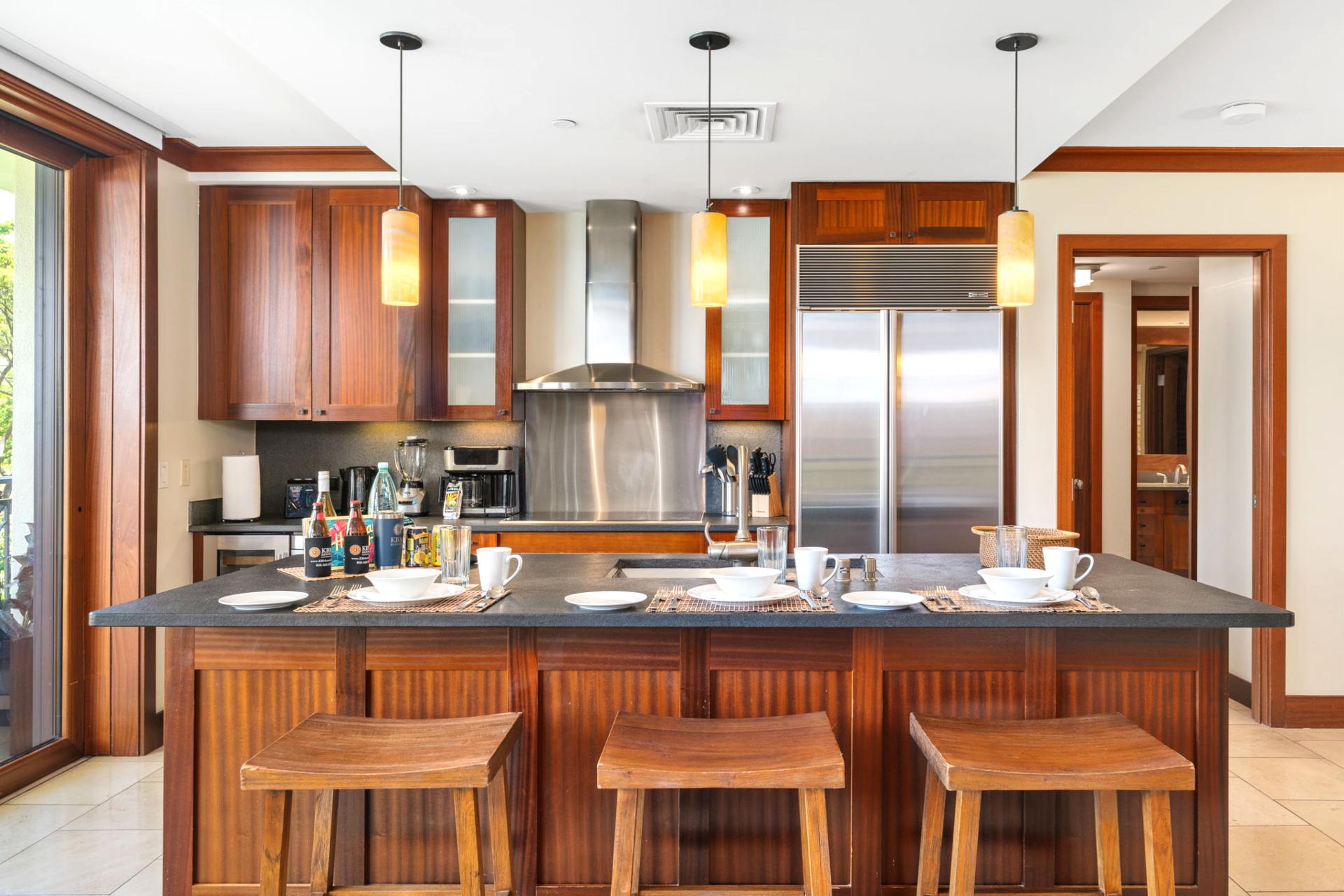 Designed with both beauty and function in mind, this kitchen invites connection, creativity, and casual luxury    