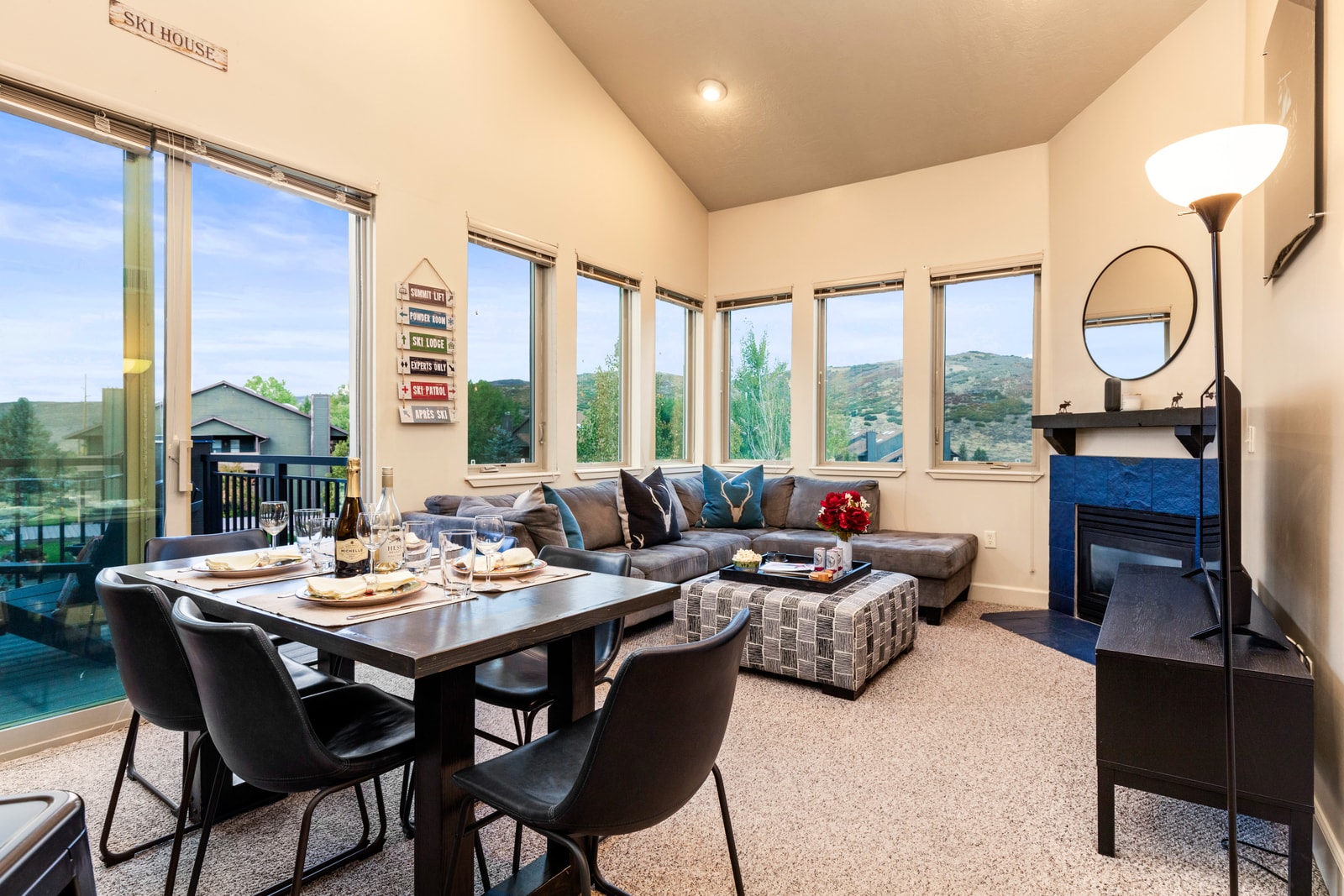 Gather around the table for meals with a view and warm light from the western-facing windows.