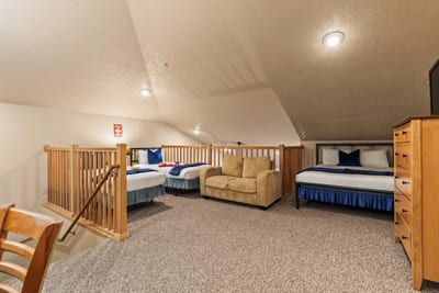 Generous loft space with two extra long twins and a queen size bed, lets everyone spread out and enjoy their own area.