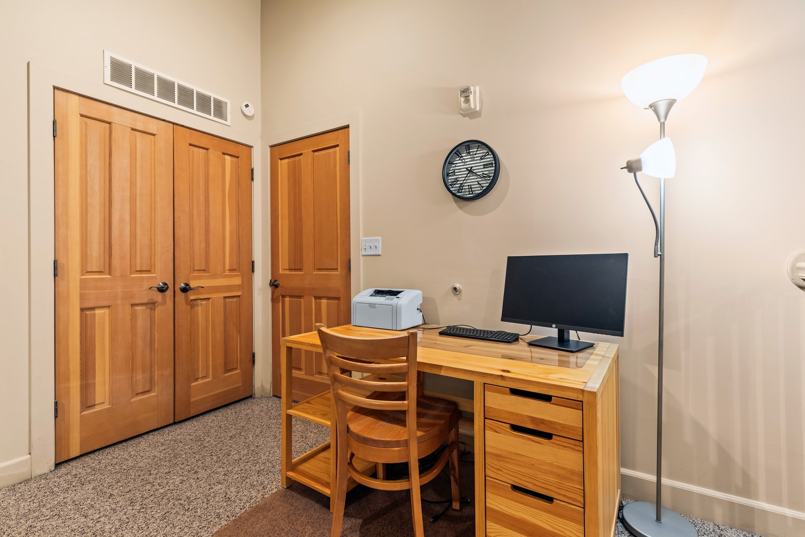 Desk setup in the loft makes remote work or study a breeze during longer stays.