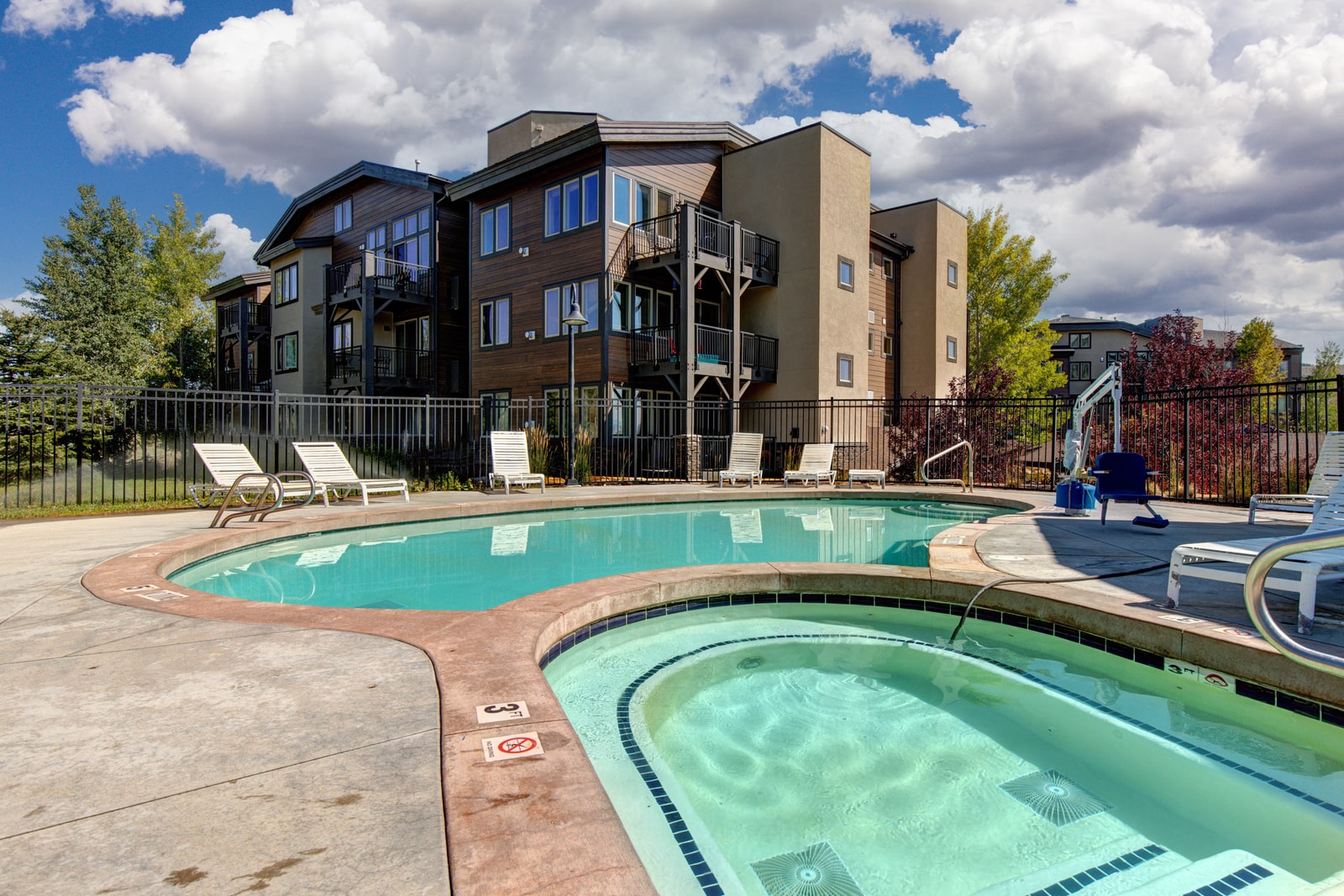 Community pool with mountain views are just steps away and open year-round.