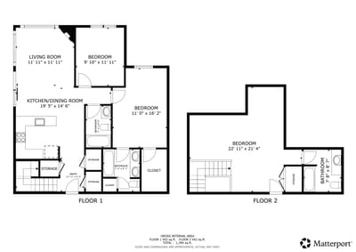 Full layout spans two levels with flexible sleeping options and three bathrooms for easy group stays.