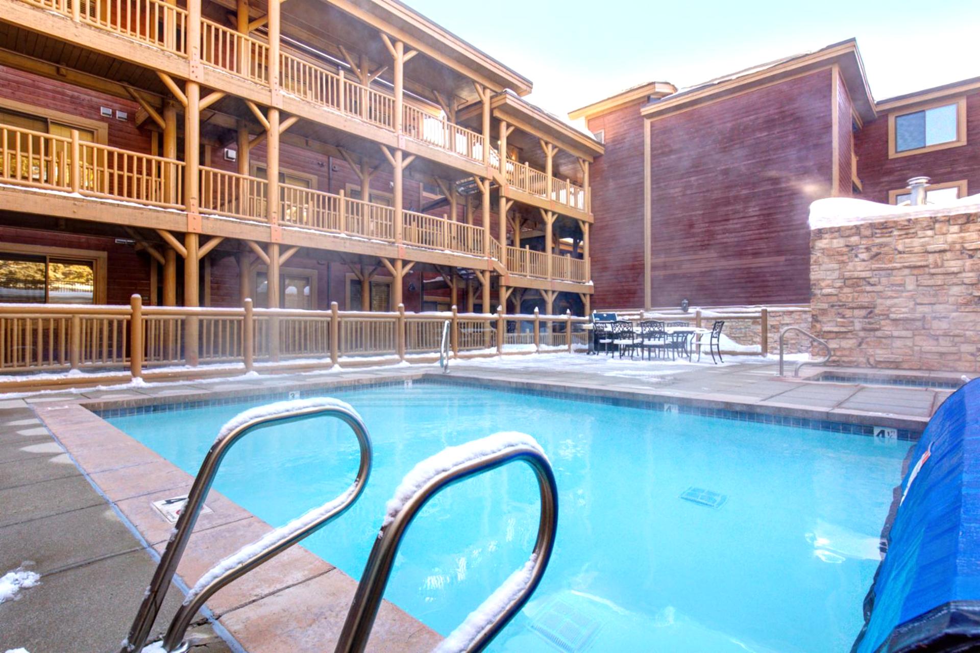 Heated community pool and hot tub for year-round enjoyment just steps from your door.
