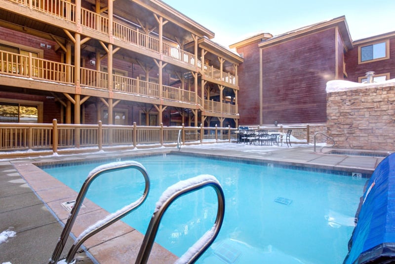 Heated community pool and hot tub for year-round enjoyment just steps from your door.