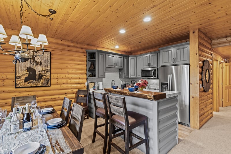 Your main table offers a warm, woodsy space for family meals or game nights. BBL-351A