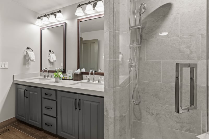 Fresh finishes with double vanity