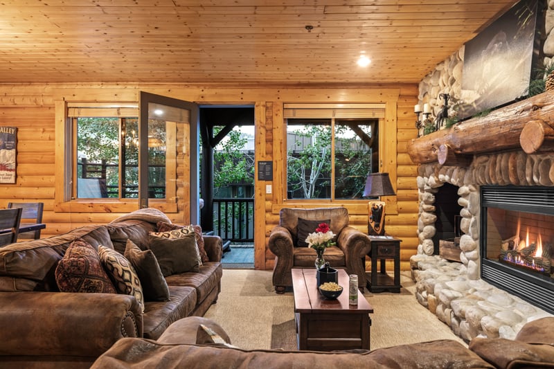 A wall of windows brings in natural light.