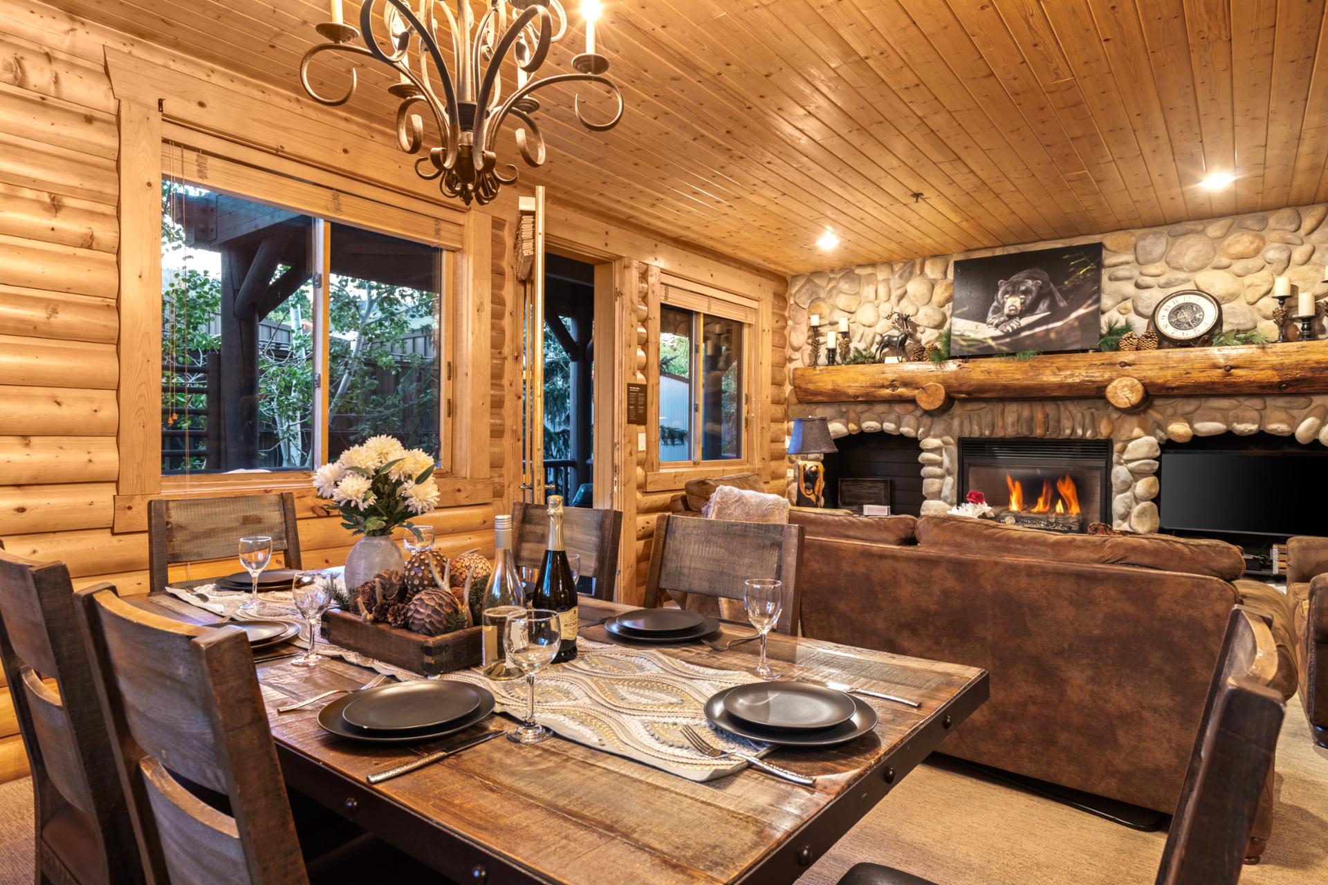 Enjoy hearty breakfasts or home-cooked dinners surrounded by mountain-inspired decor.