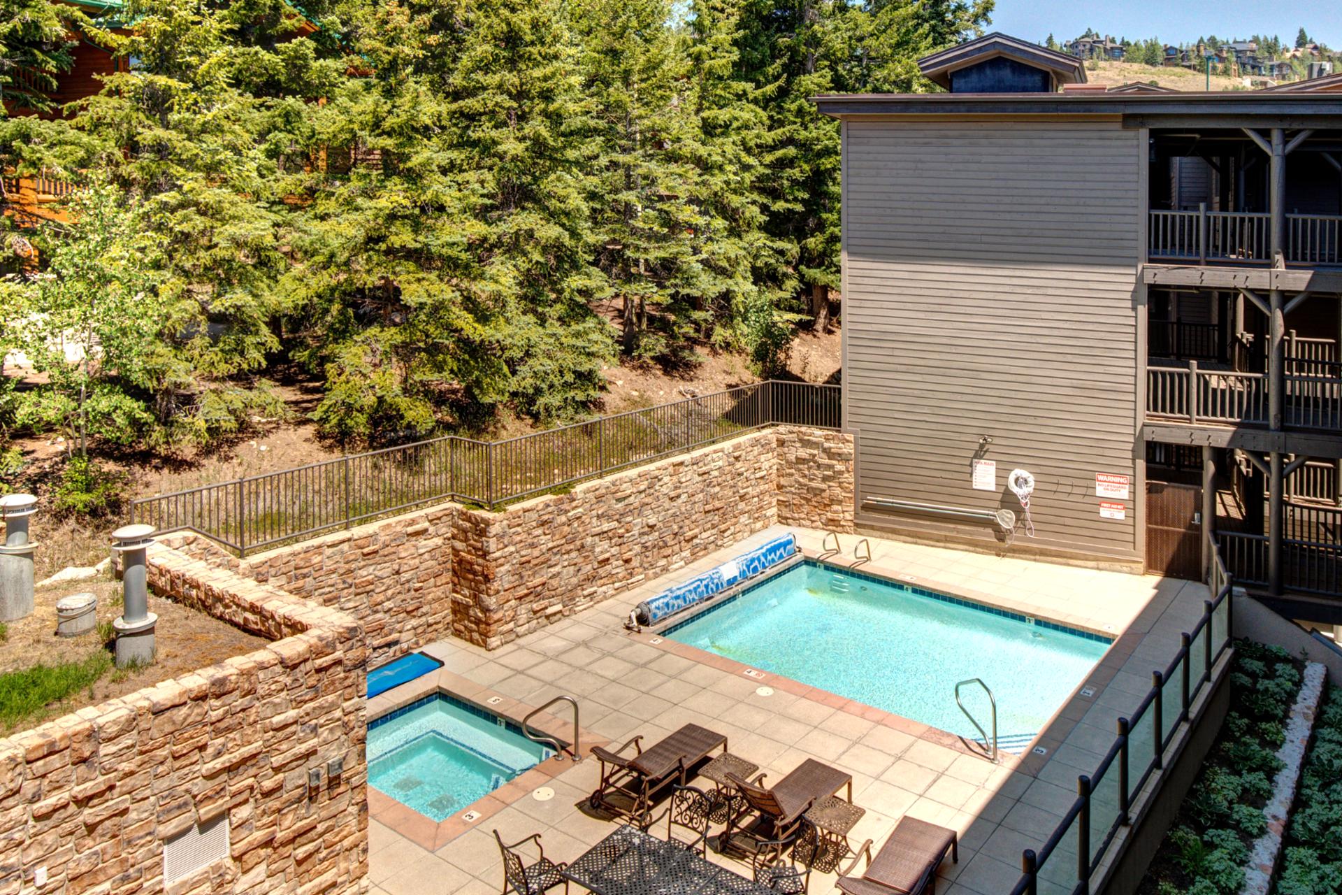 Swim or lounge by the shared pool, perfect for relaxing between outings.