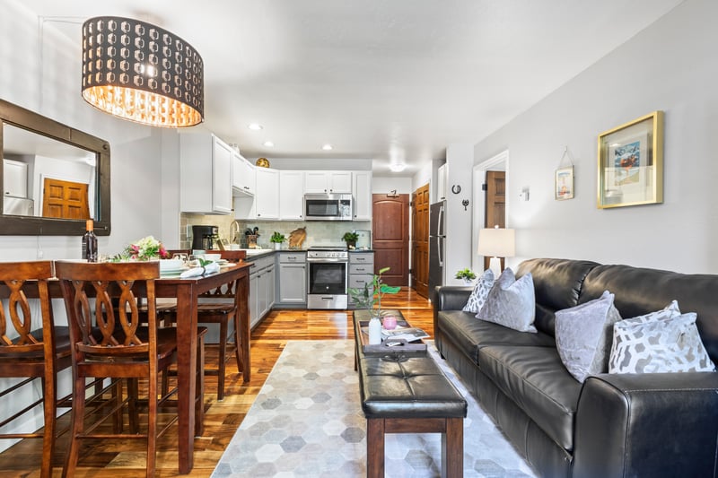 Open layout connects living, dining, and kitchen for seamless conversation and easy movement.