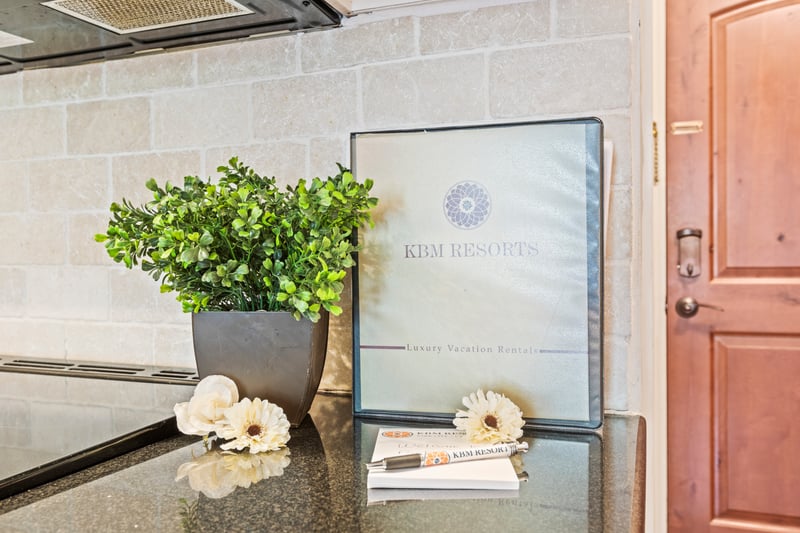 A personalized welcome and resort details await you on arrival.