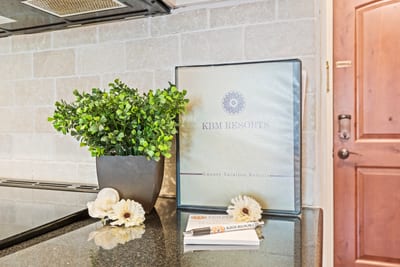 A personalized welcome and resort details await you on arrival.